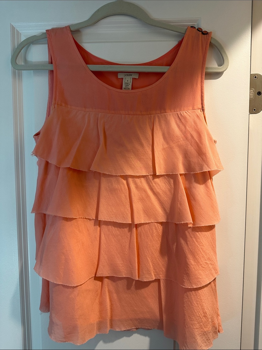 J. Crew Tiered Silk Sleeveless Top